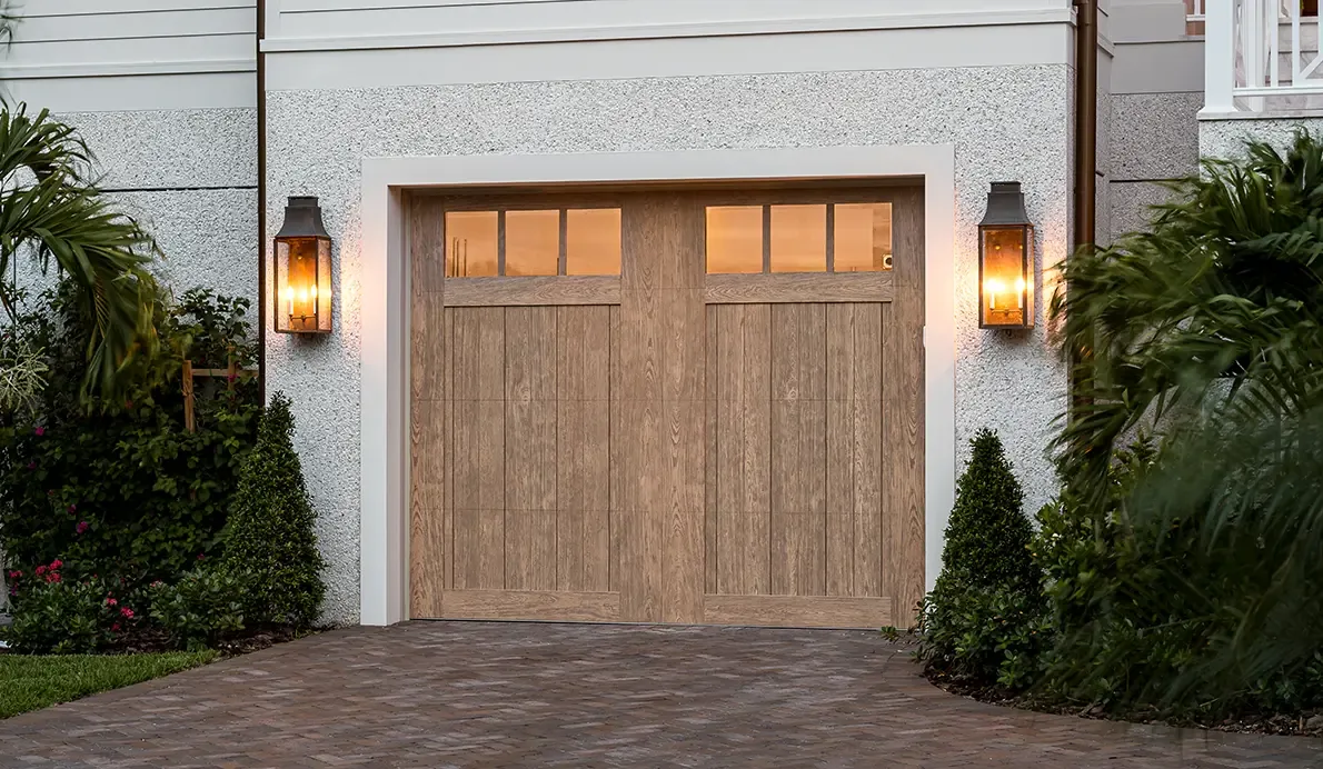 Clopay Canyon Ridge wood-look composite garage door